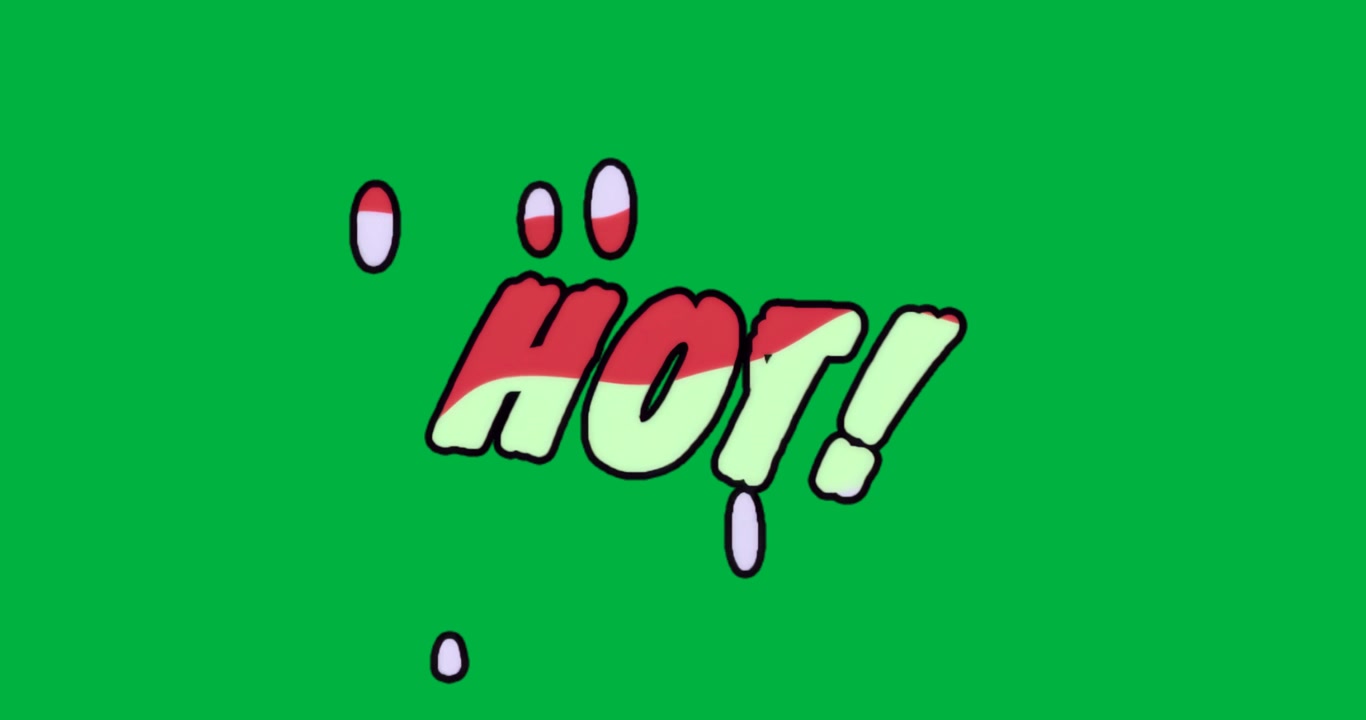 Graphic designers presenting stylized pale green HOT text on transparent background for marketing