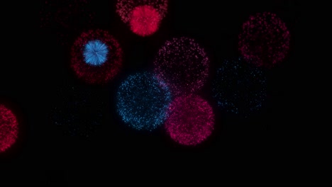 24 lots of colorful beautiful firework display for celebration with blur bokeh light on black loop