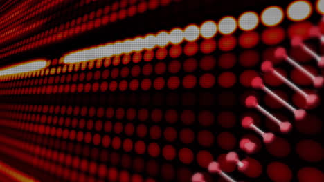 red and white led lights forming patterns, digital display animation