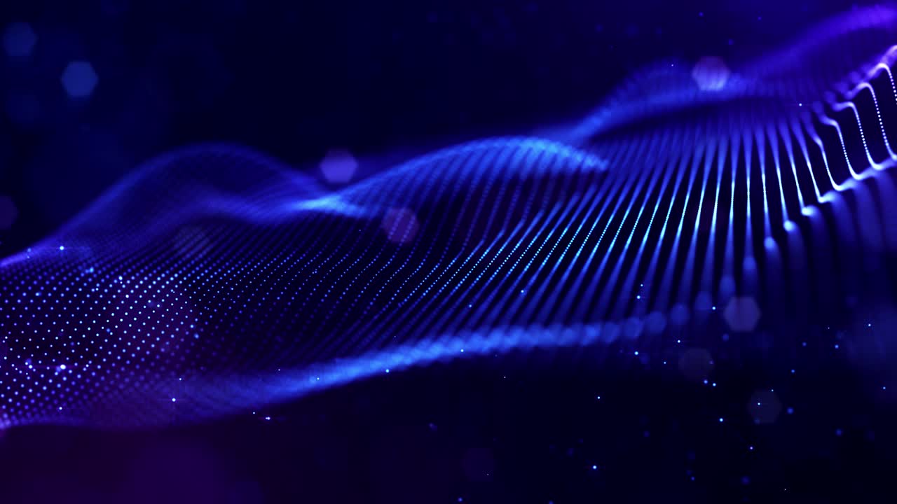 4k looped sci-fi particle background of microworld or space with bokeh ...