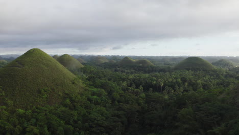 spectacular aerial view over the chocolate hills