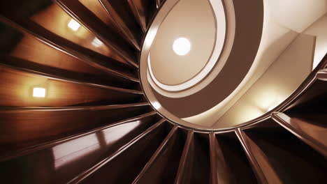 view from below of an elegant spiral staircase