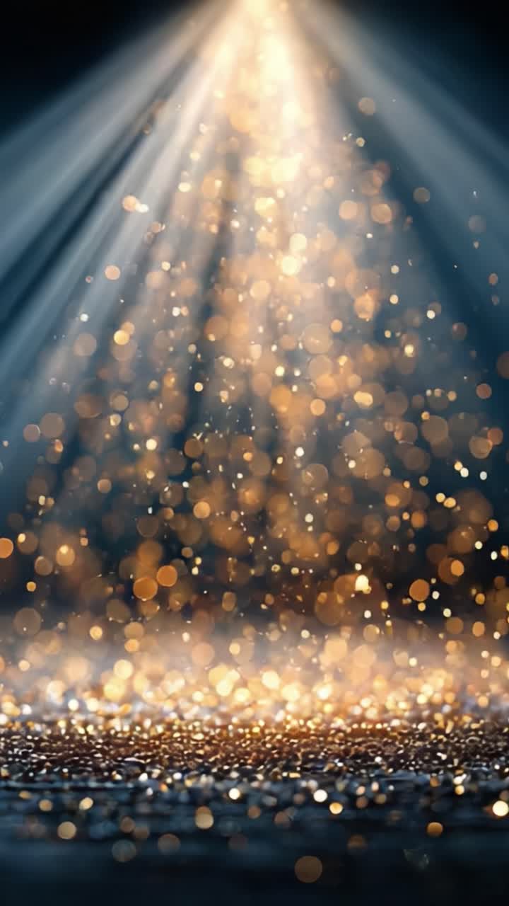 Un'affascinante esposizione di luci scintillanti ed effetti bokeh illuminati da un raggio radioso, che mette in mostra la bellezza di magici bagliori ed effervescente luminosità