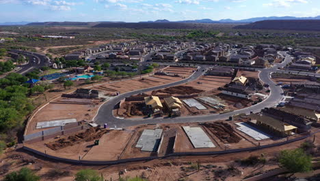 urban development with houses under construction at rancho sahuarita in arizona