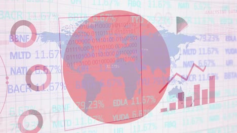 Animation-of-statistics-and-data-processing-over-flag-of-japan