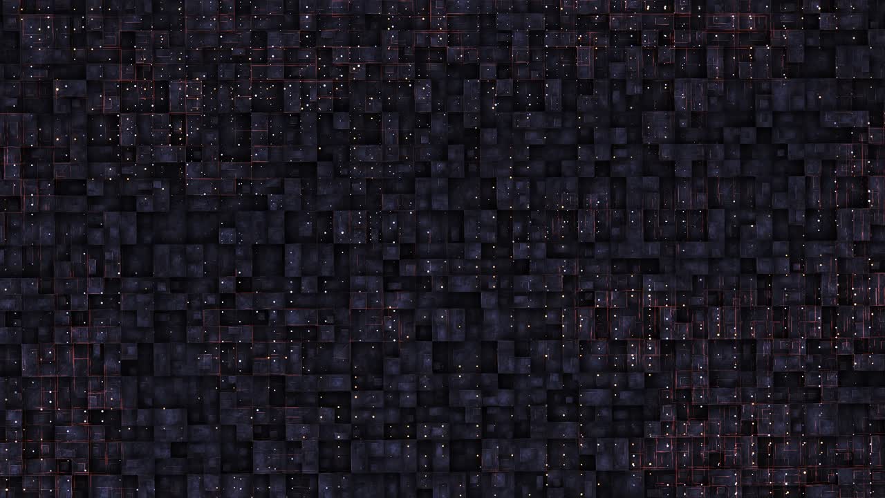 Digital background with neon circuit and cube