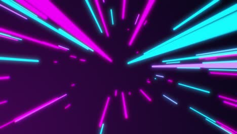 space flight. abstract seamless background blue purple lines fly into the camera. looped animation