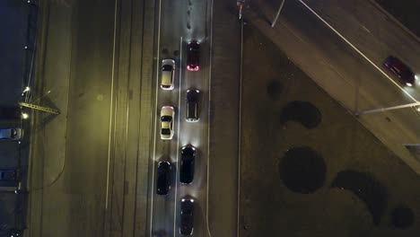 night traffic aerial view