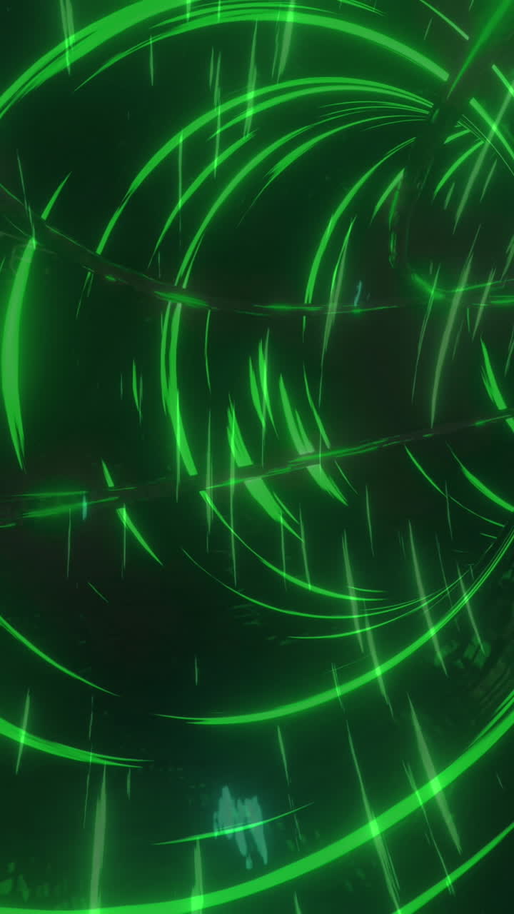 Animazione di scie luminose su tunnel digitale