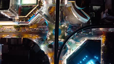 skywalk aerial view in mbk, bangkok, thailand