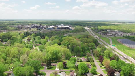 aerial view of solar panels electricity station for renewable green energy