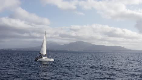 Beautiful-Cinematic-Aerial-Drone-Shot-Of-Sailing-Boat