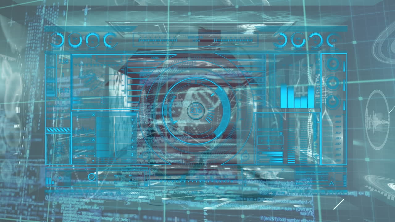 animazione dell&#x27;elaborazione dei dati su schermi mobili