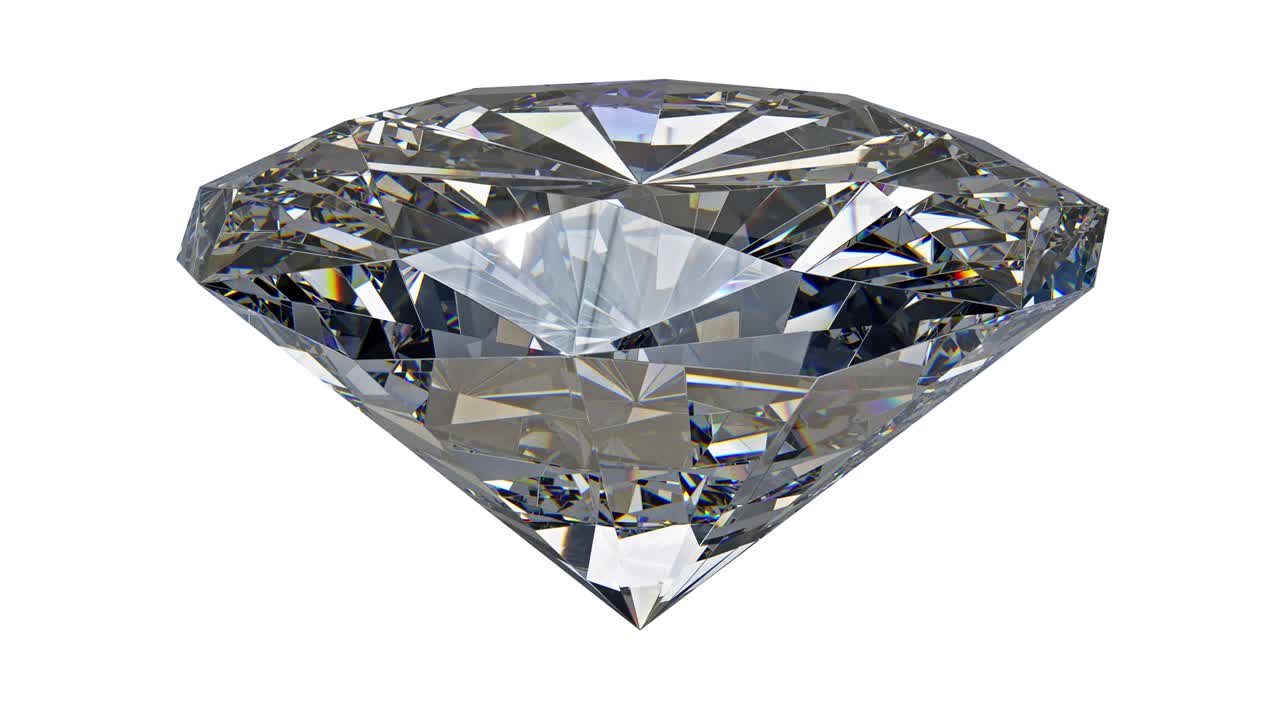 Spinning shining diamond - looped on a white background