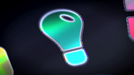 icono de la idea en la pantalla. bucle.