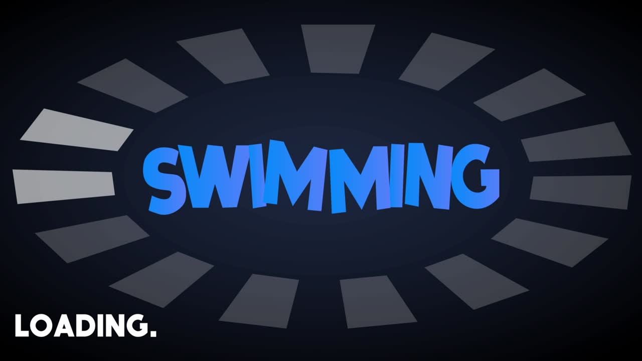 Swimming text with Loading, Downloading, Uploading Bar Indicator