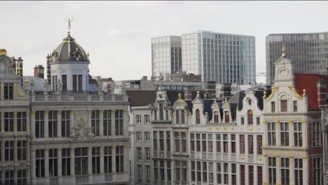 skyline of brussels belgium with old buildings and modern office buildings - view from grand square