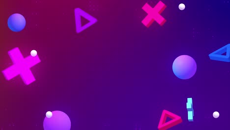 animación de bucle de formas geométricas 3d abstractas. fondo moderno, diseño de movimiento sin costuras, salvapantallas, telón de fondo. cartel animado 4k. objetos giratorios, colores púrpura, azul, rosa