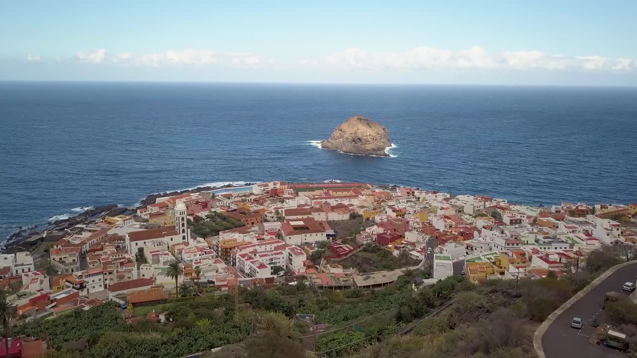 descripción general de garachico,tenerife, desde arriba