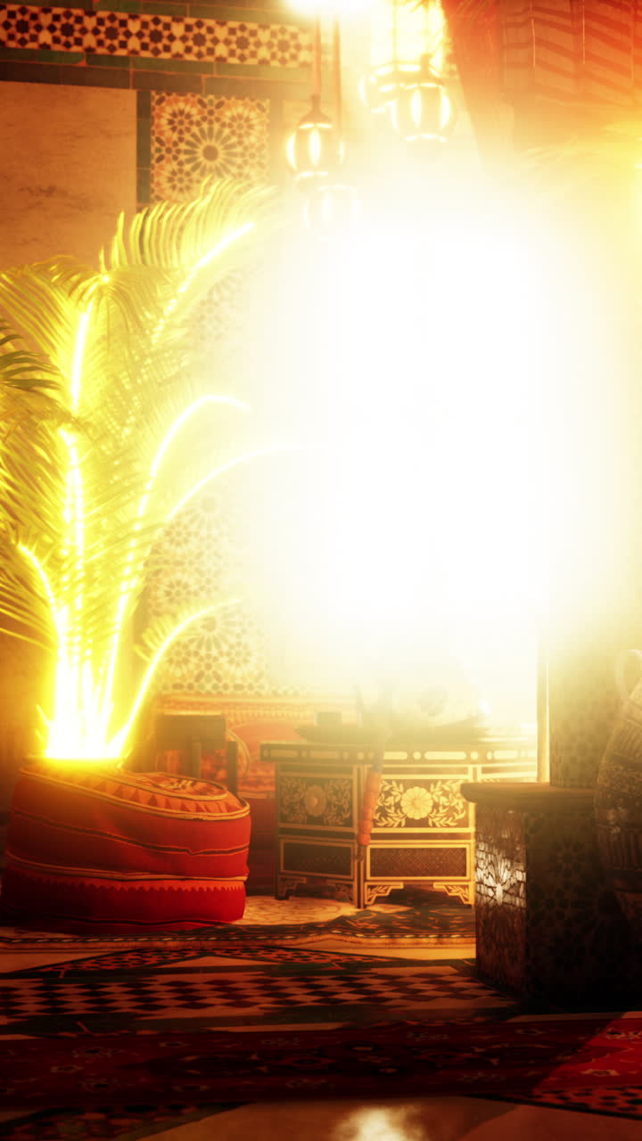 diseño de interiores marroquí con acentos dorados