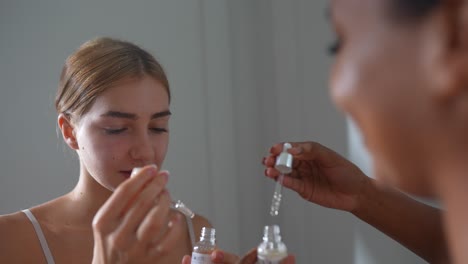 friends applying skincare