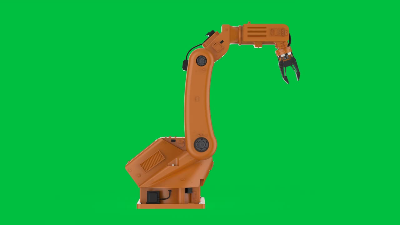 brazo robótico en pantalla verde