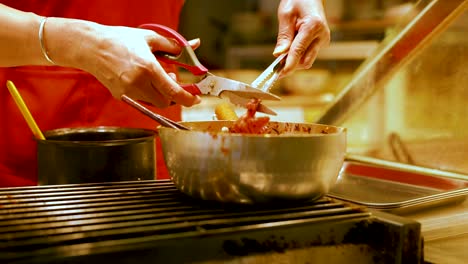 chef preparing food with skillful hands