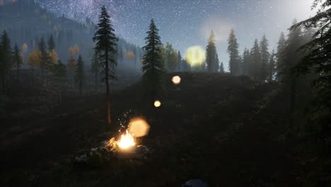 campfire at mountain
