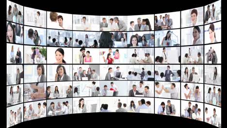montaje de imágenes de mujeres de negocios en el trabajo