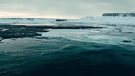 frozen river landscape in iceland