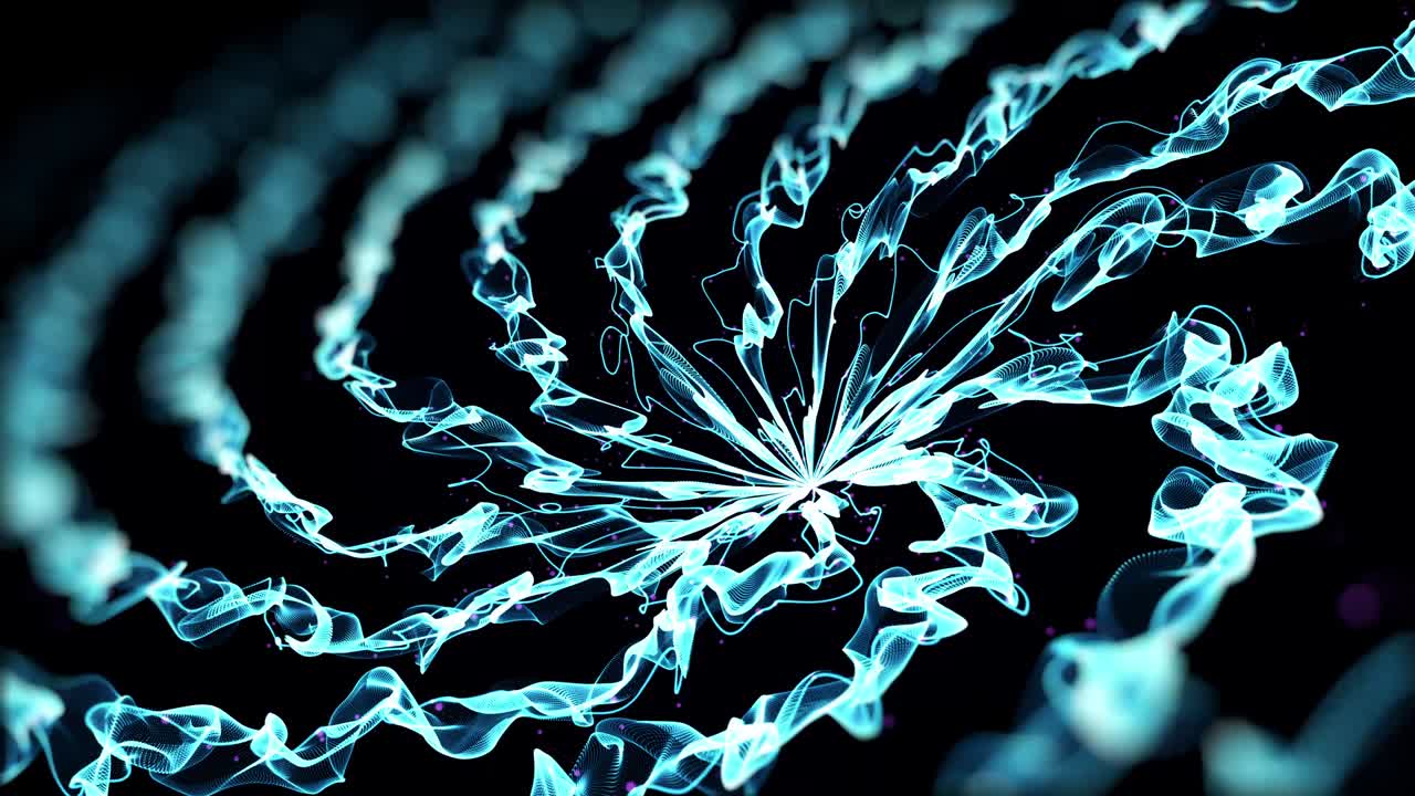 fondo de cintas de baile azul abstracto. animación de alta calidad de medusas azules abstractas