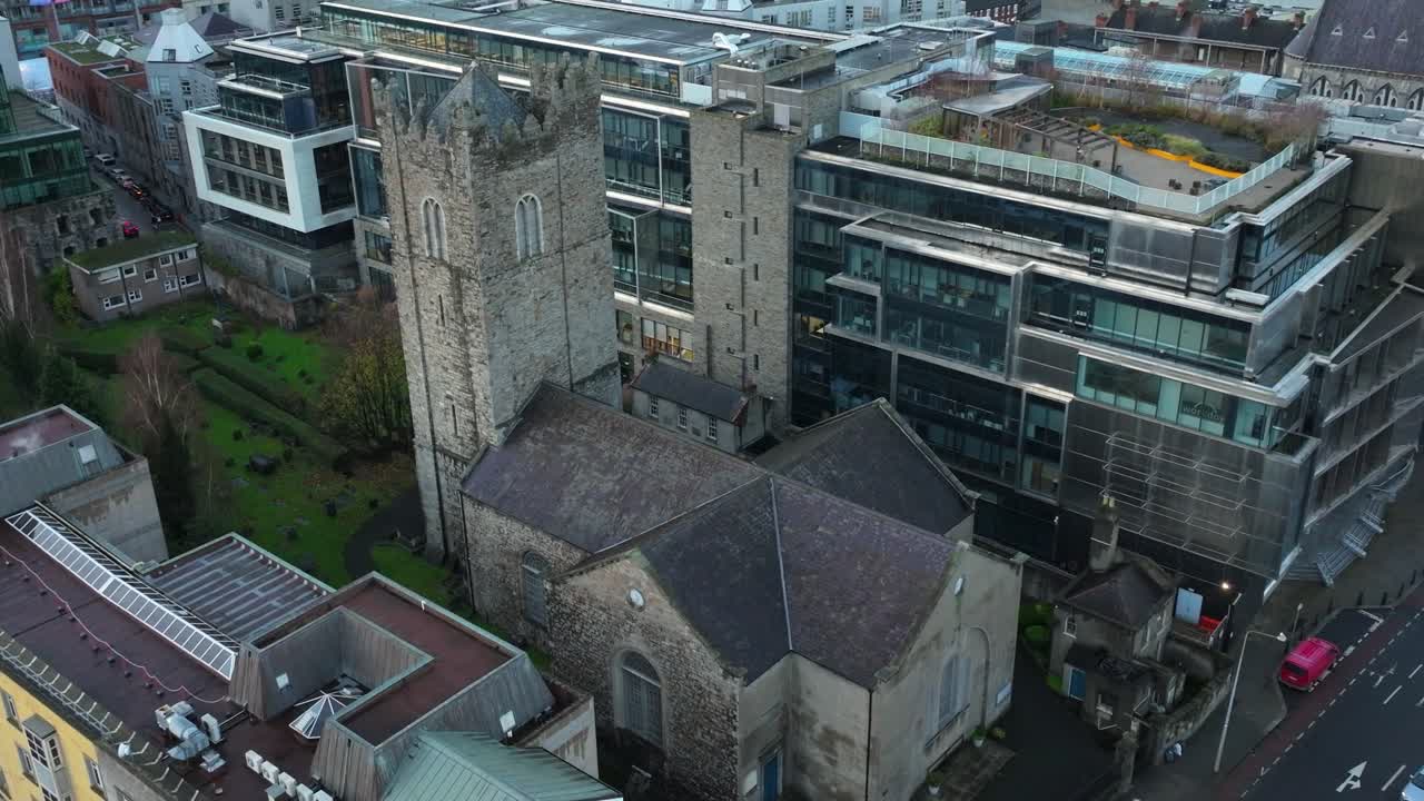 4K Cinematic Drone footage of St Michan's Church of Ireland Smithfield Dublin_22