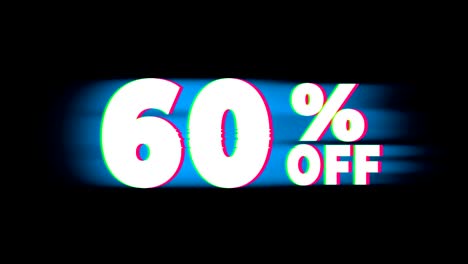 el 60% de descuento en el texto es una promoción de efectos de glitch vintage.
