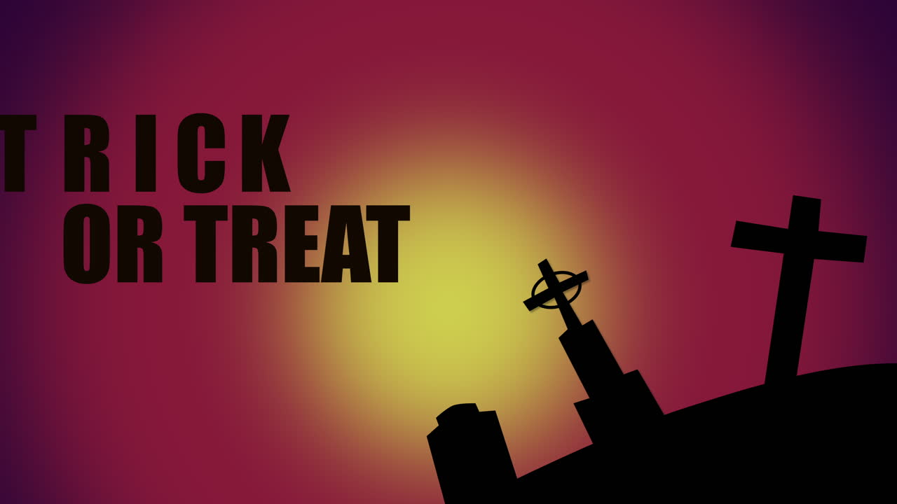 밤에 무덤과 종교 십자가와 함께 묘지에서 속임수 또는 치료