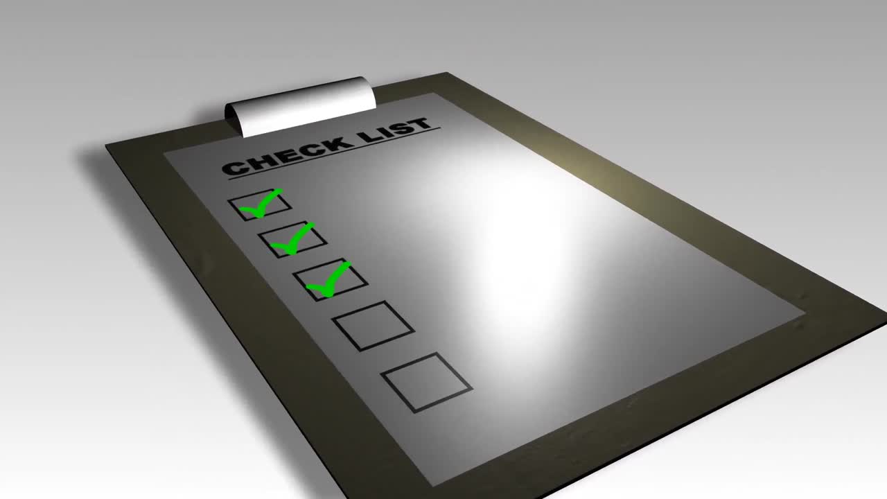 animación de la lista de verificación en 3d