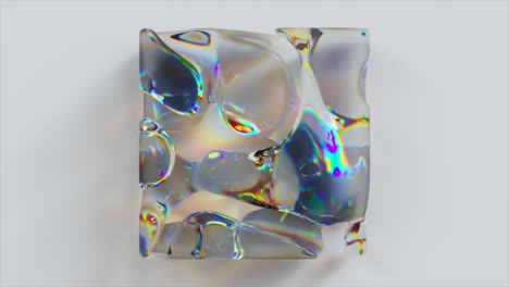 abstract iridescent glass block