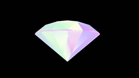 diamond spinning with iridescent colors