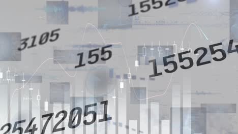 animation of financial graphs and changing numbers on grey background
