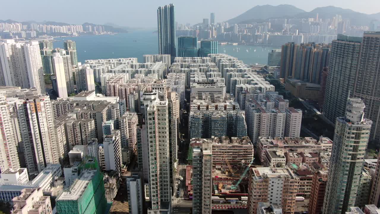 vista aérea de los edificios residenciales del área de hong kong whampoa