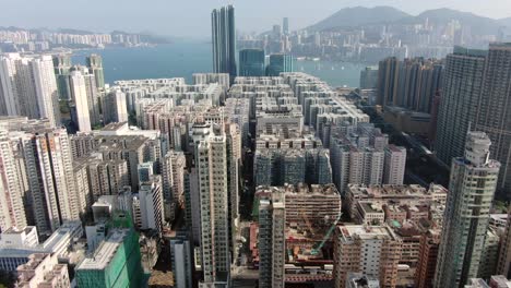 aerial view of hong kong whampoa area residential buildings