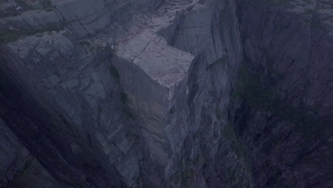 aerial: preikestolen fjord in norway