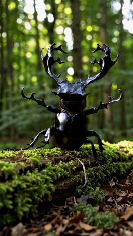 majestic stag beetle in the forest