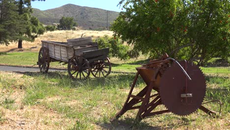 pioneer farm equipment is found on a ranch in the santa ynez mountains of california