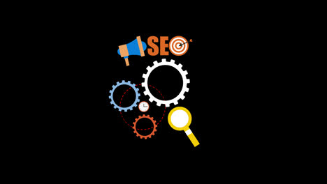 SEO,-Suchmaschinenoptimierung,-Website-Boost-SEO-Ranking-Konzept,-Suchergebnisse,-Digitales-Marketing,-Web-Traffic-Analyse-Mit-Alphakanal.