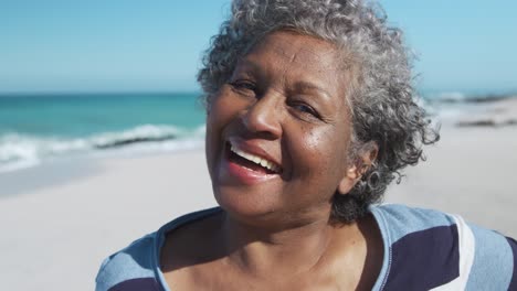 senior woman smiling looking at the camera