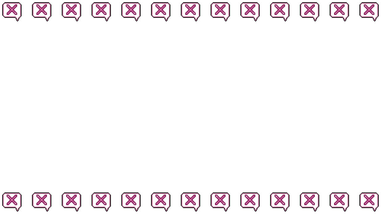 Pixel Art Speech bubble icon Cross mark Frame Animated Overlay 1080p Transparent 30 fps (1).mov