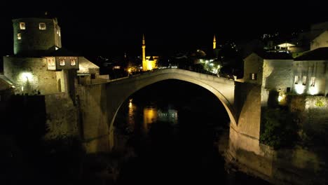 mostar bridge at night
