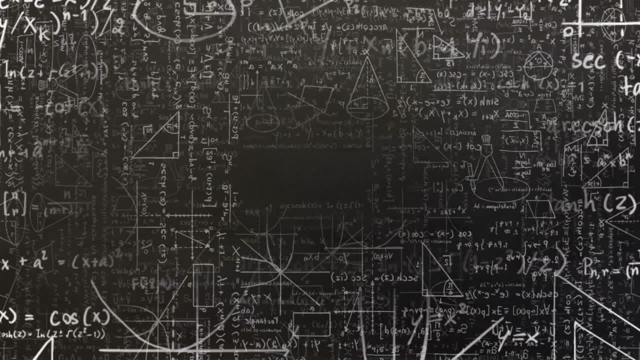 Animation of mathematical equations on black background | Premium Stock ...