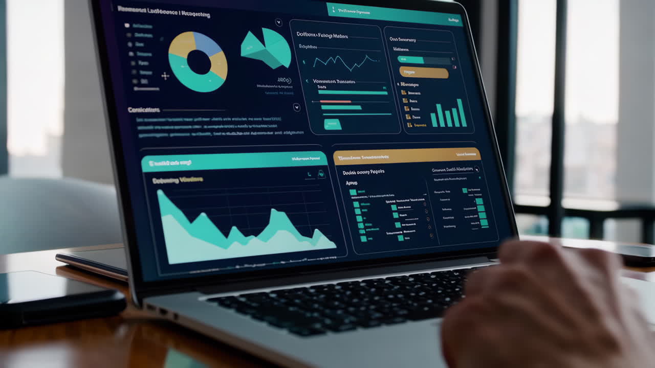 Business Data Analytics Dashboard on a Laptop