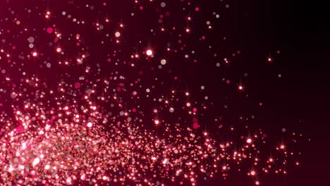 red glitter sparkles texture on dark background. shiny abstract animation.